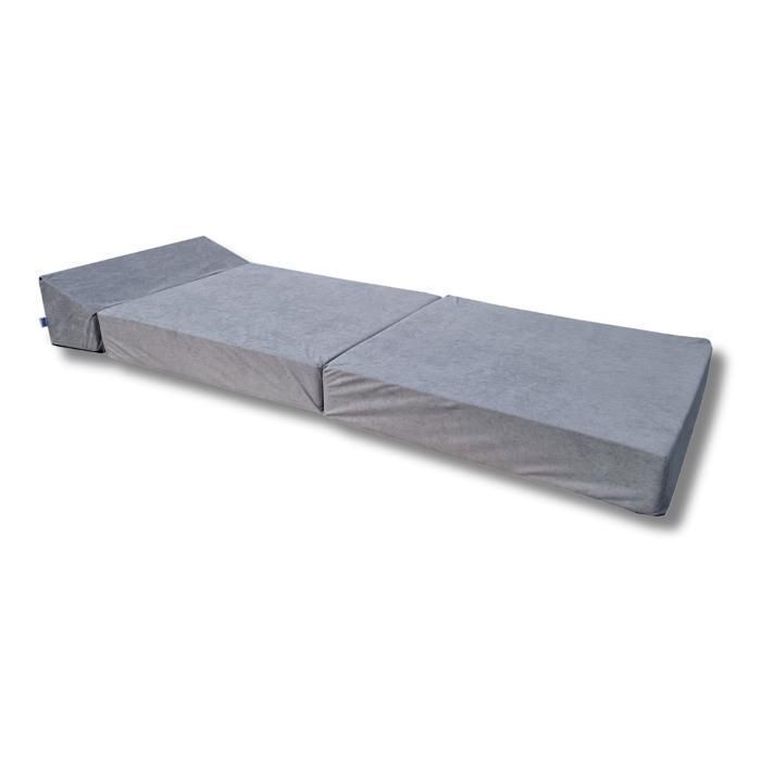 Opvouwbare futon/stoelmatras voor jongeren - NATALIA SPZOO - grijs - Schuim - Stevig - 1 persoon