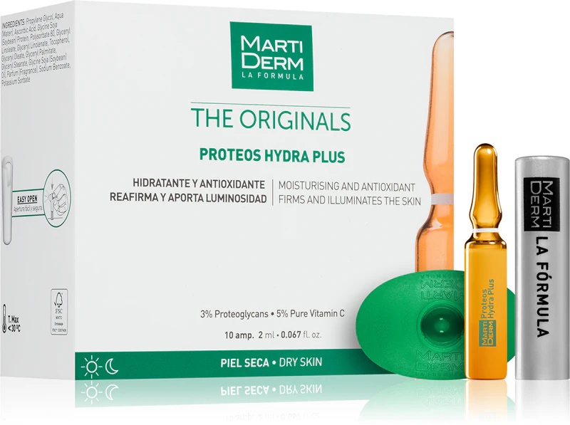 MartiDerm The Originals Protoes Hydra Plus mitrinošais serums ampulās