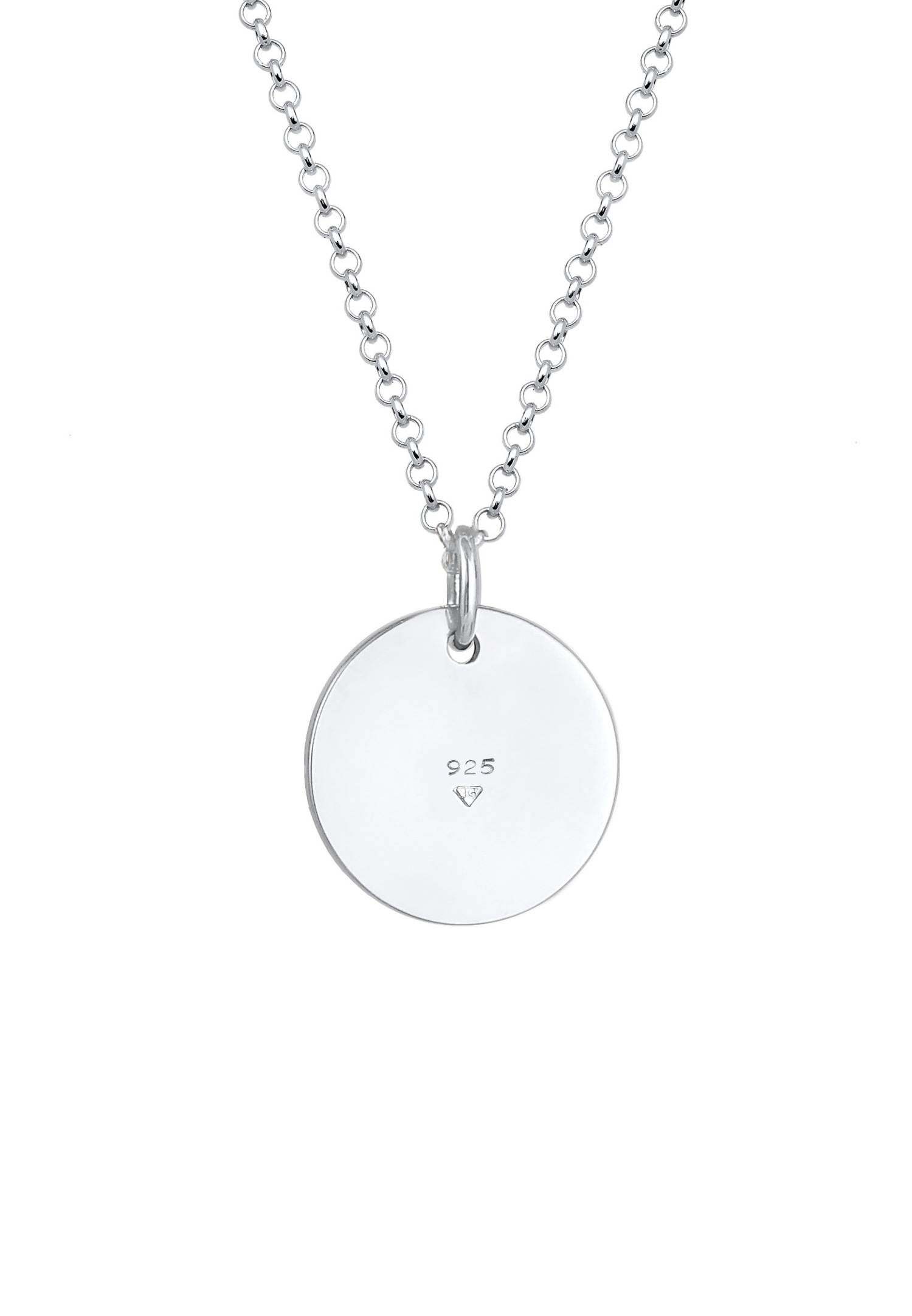 Elli Pendentif plaquette pour dames Look Geo Matte en 925/1000 argent massif