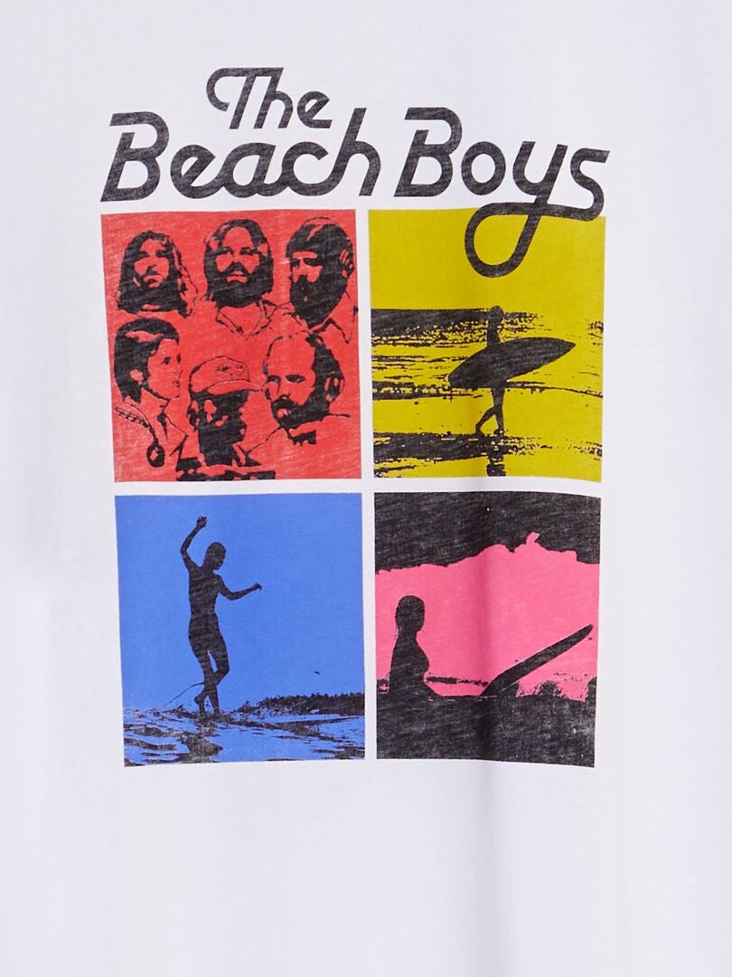 T-shirt met 'The Beach Boys'-print - wit
