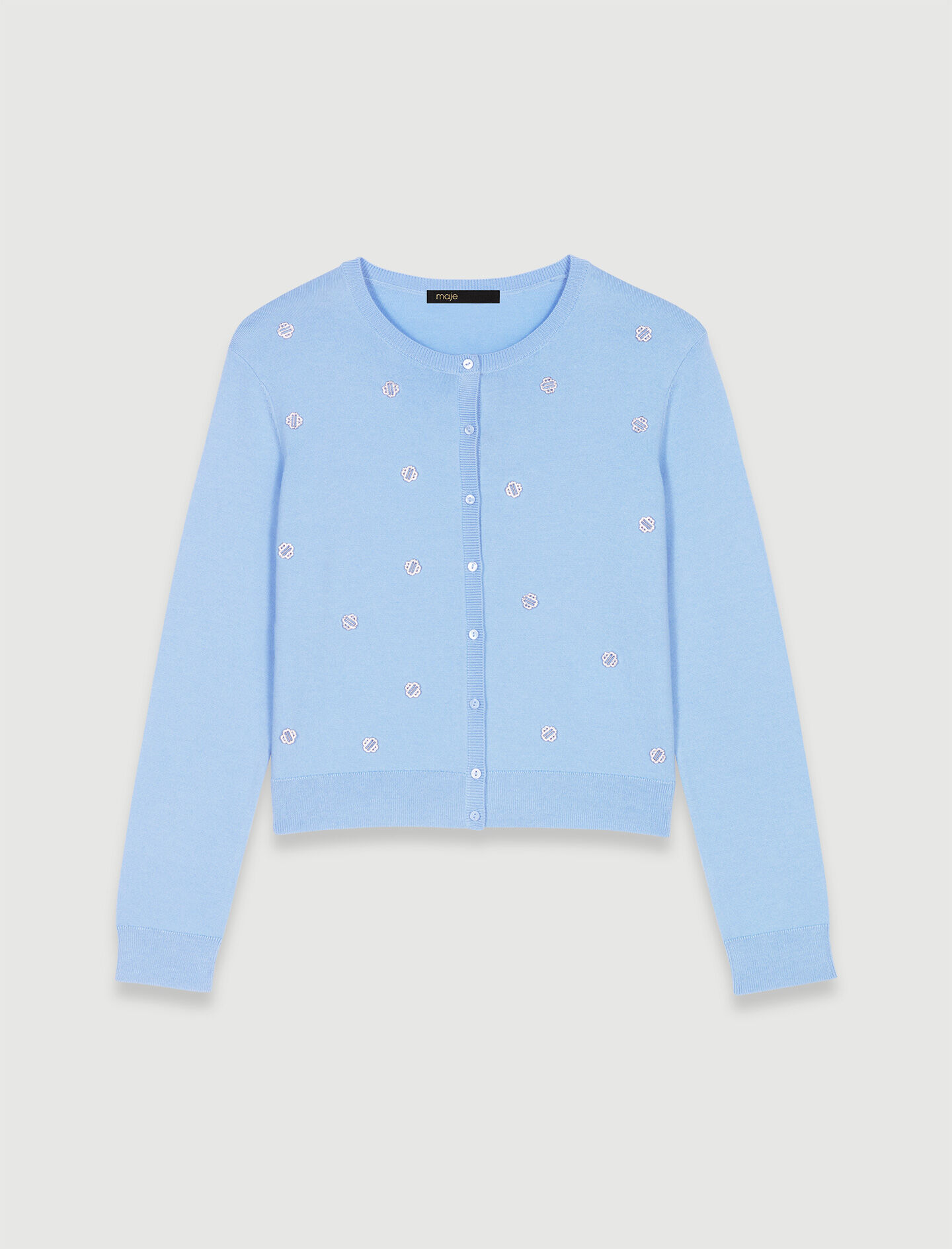 Cardigan decorat cu detalii - Albastru