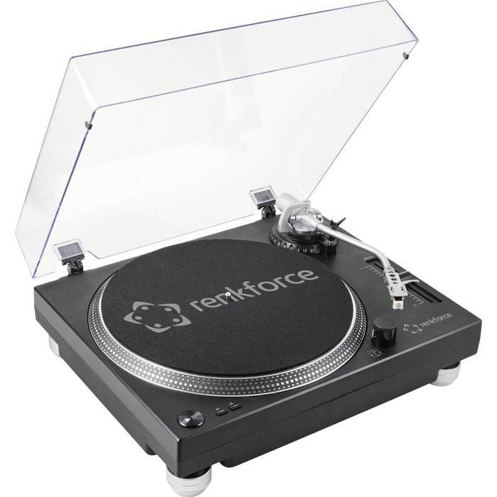 USB-platenspeler - RENKFORCE - RF-TURBD-010 - Zwart - Digitale recorder - Vintage