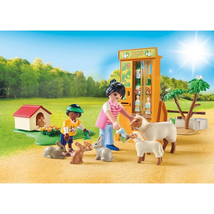 PLAYMOBIL 72007 Alla scoperta degli animali nella fattoria e nello zoo, 63 pezzi, età 4+