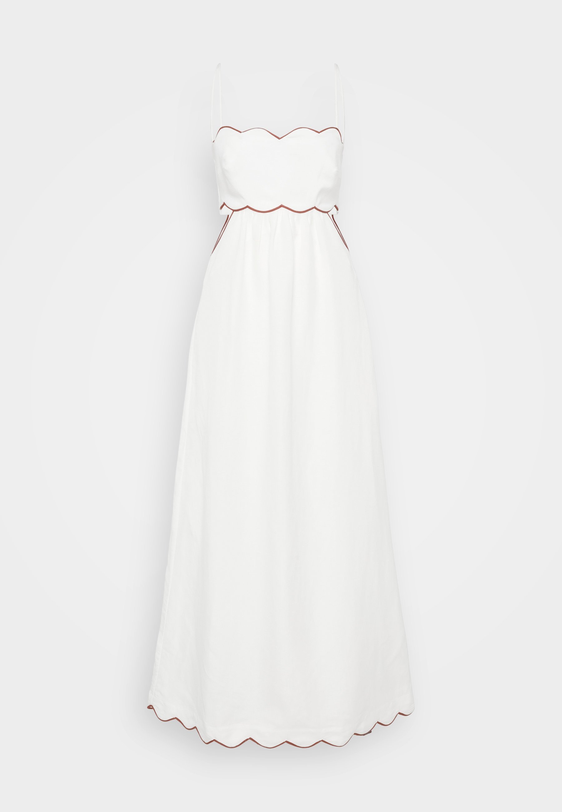 ADRIANA DEGREAS LANGES KLEID MIT CUT-OUT-DECKE - Strandaccessoire - cremeweiß