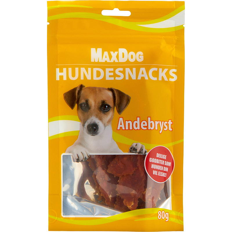Friandises pour chiens MaxDog, poitrine de canard 80 g MaxDog