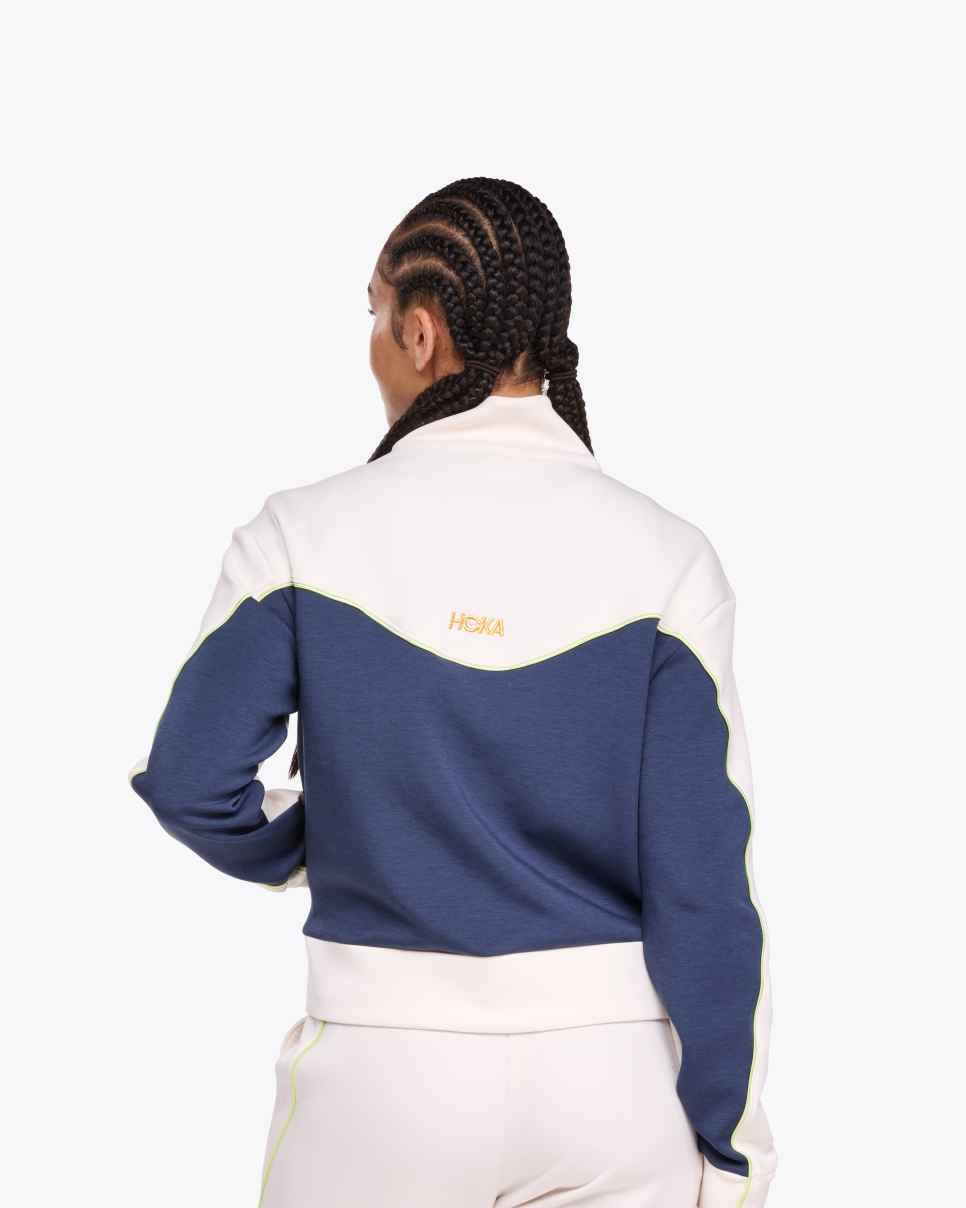 HOKA Kaitoro gebreide jas alabaster / varsity marineblauw
