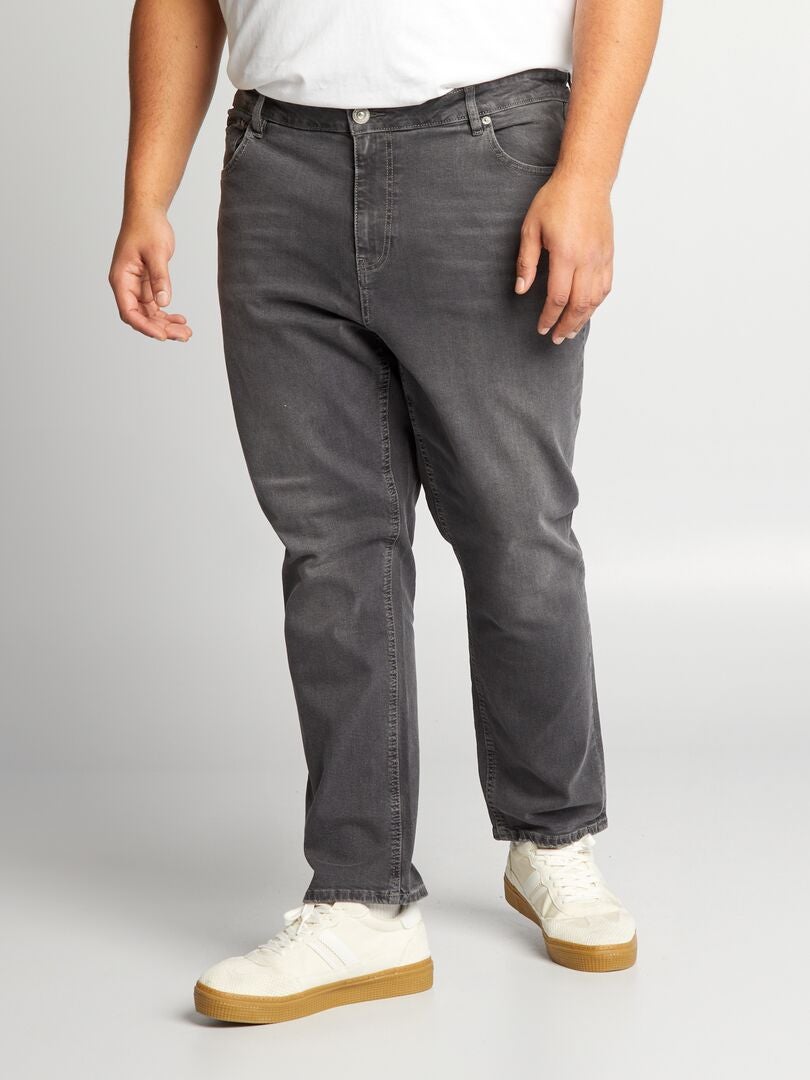 Calça jeans slim de 5 bolsos - tamanho G34 - cinza