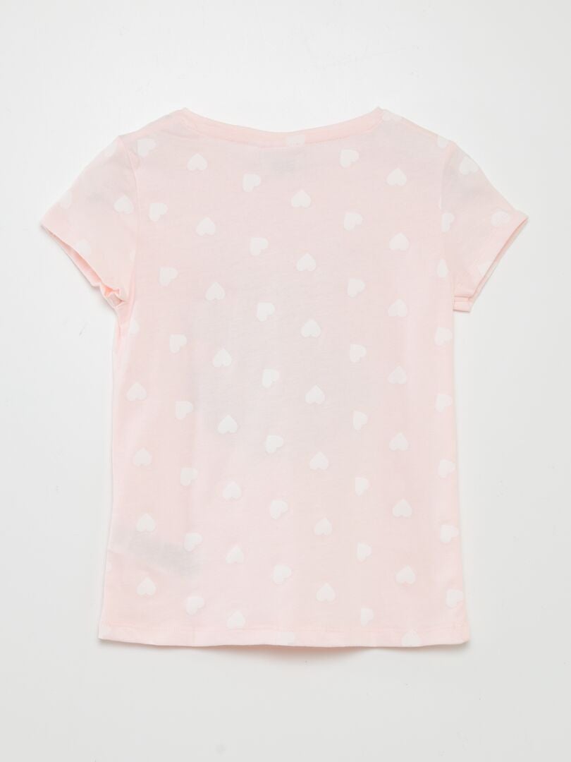 Camiseta con corazones de 'Pikachu' - ROSA