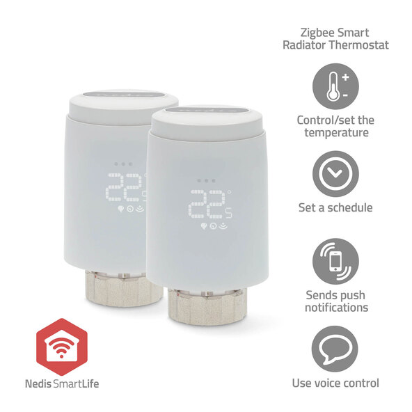Set de 2 termostate pentru radiator ZBHTR20WT2, Zigbee 3.0, SmartLife