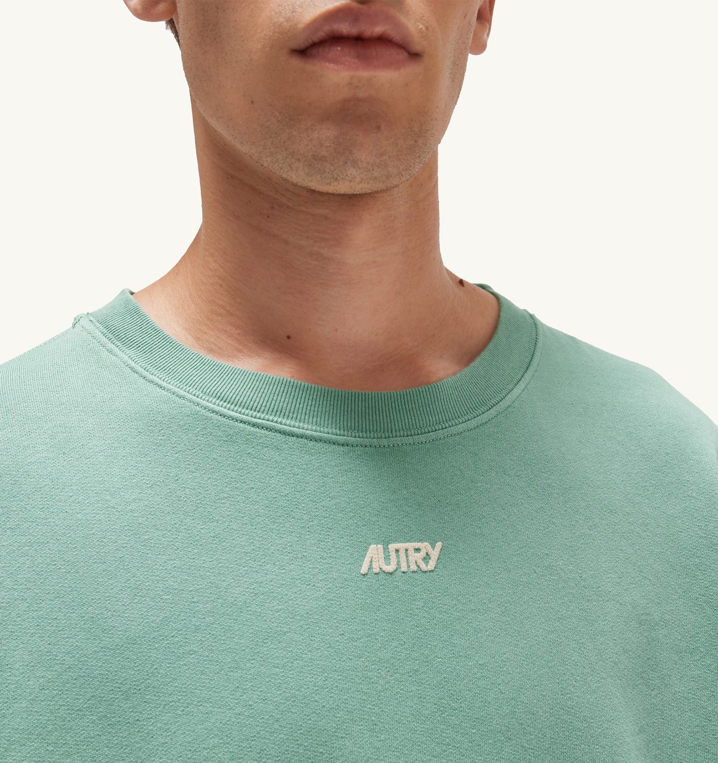 HANORAC RELAXED CROIALĂ DIN JERSEY DE BUMBAC PERIAT VERDE