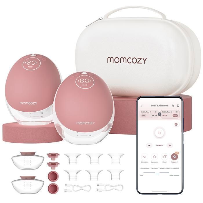 Bomba tira-leite elétrica Momcozy Mobile Flow com mãos livres, controle discreto por aplicativo, M9 24mm