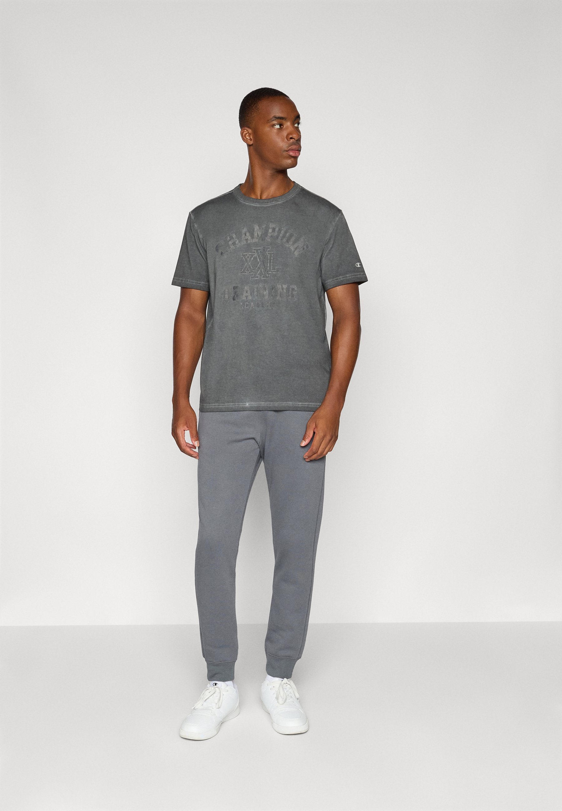 Champion GYM LIFESTYLE CREWNECK GRAPHIC - T-shirt imprimé - noir