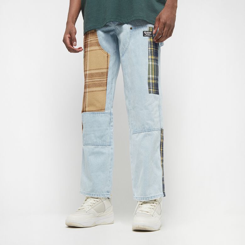 Pantalones de carpintero de patchwork retro