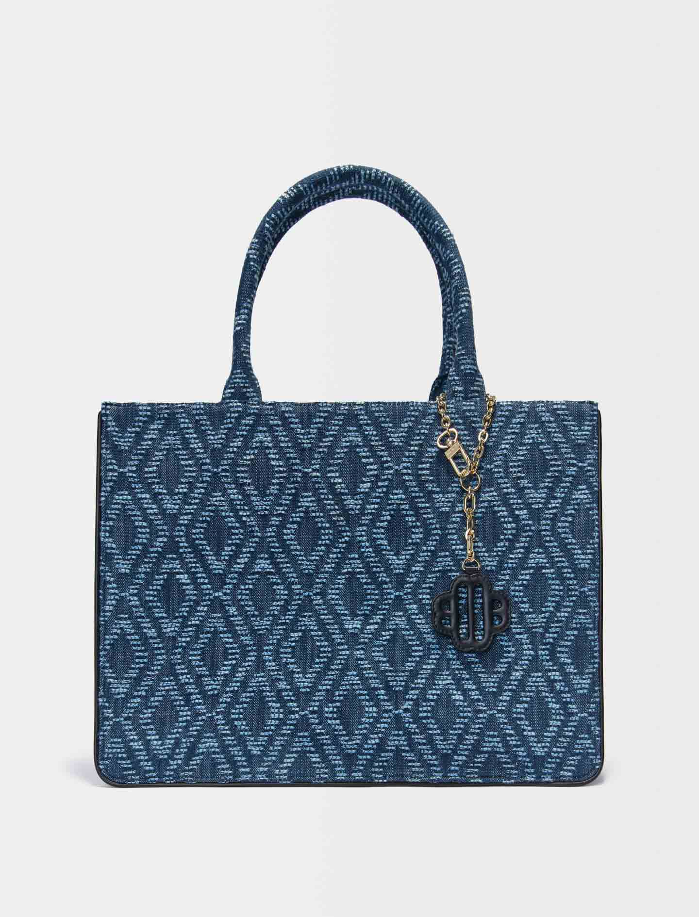 Shoppertas met grafische print - Indigo