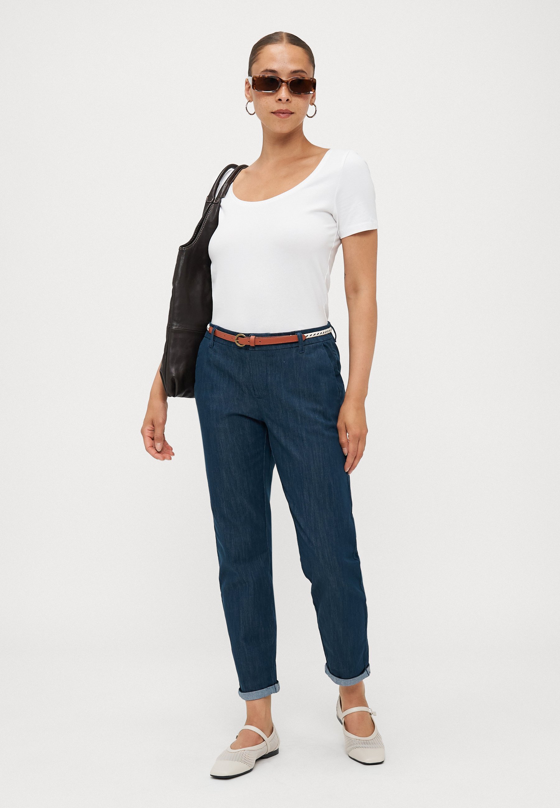 ONLY Petite ONLBIANA BELT - Chinos - total eclipse melange