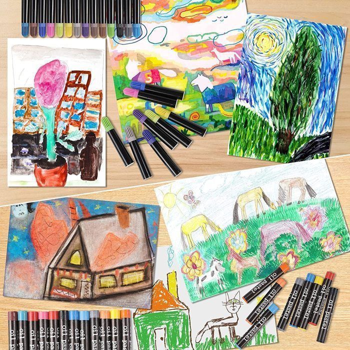 145 Set de dibujo infantil - Estuche de dibujo infantil, caja de aluminio y kit de dibujo, set de arte, estuche para colorear