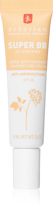 Erborian Super BB Covering Care-Cream BB krēms nevainojamai ādai, atjaunojot vienmērīgu ādas toni, mazs iepakojums