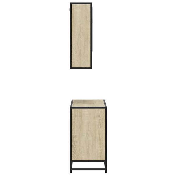 (Aanbieding) Badkamermeubelset, CLARENCE, Wastafelmeubel, Toiletkast, Badkamerkolom, 2 stuks Sonoma Eiken - M998