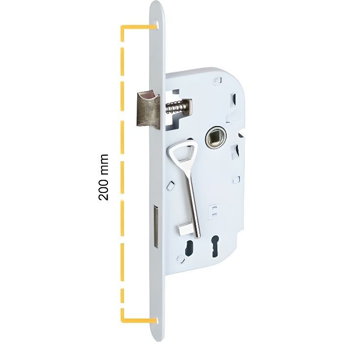 Serrure mono-point à encastrer avec clé L - axe 40mm et carré 7mm Klose Besser