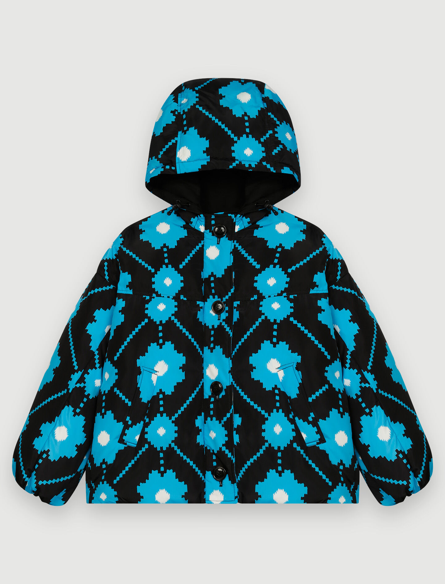 Plumas con estampado floral-Noir/bleu