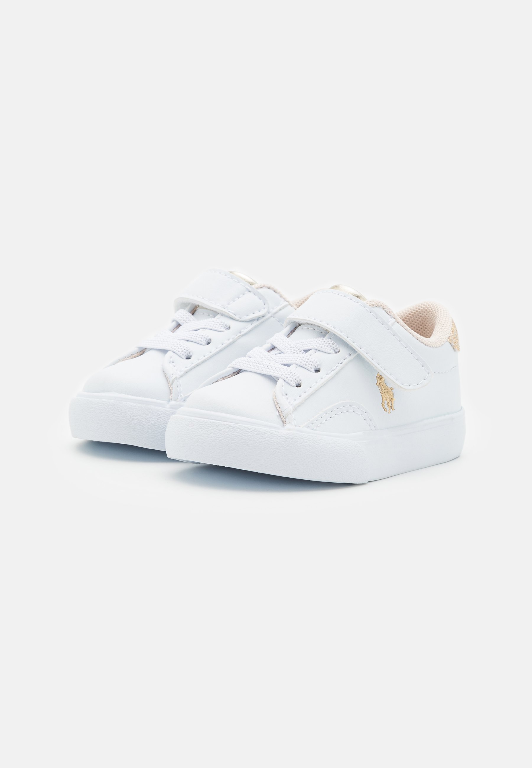 Polo Ralph Lauren THERON - Sneakers - wit/goud metallic