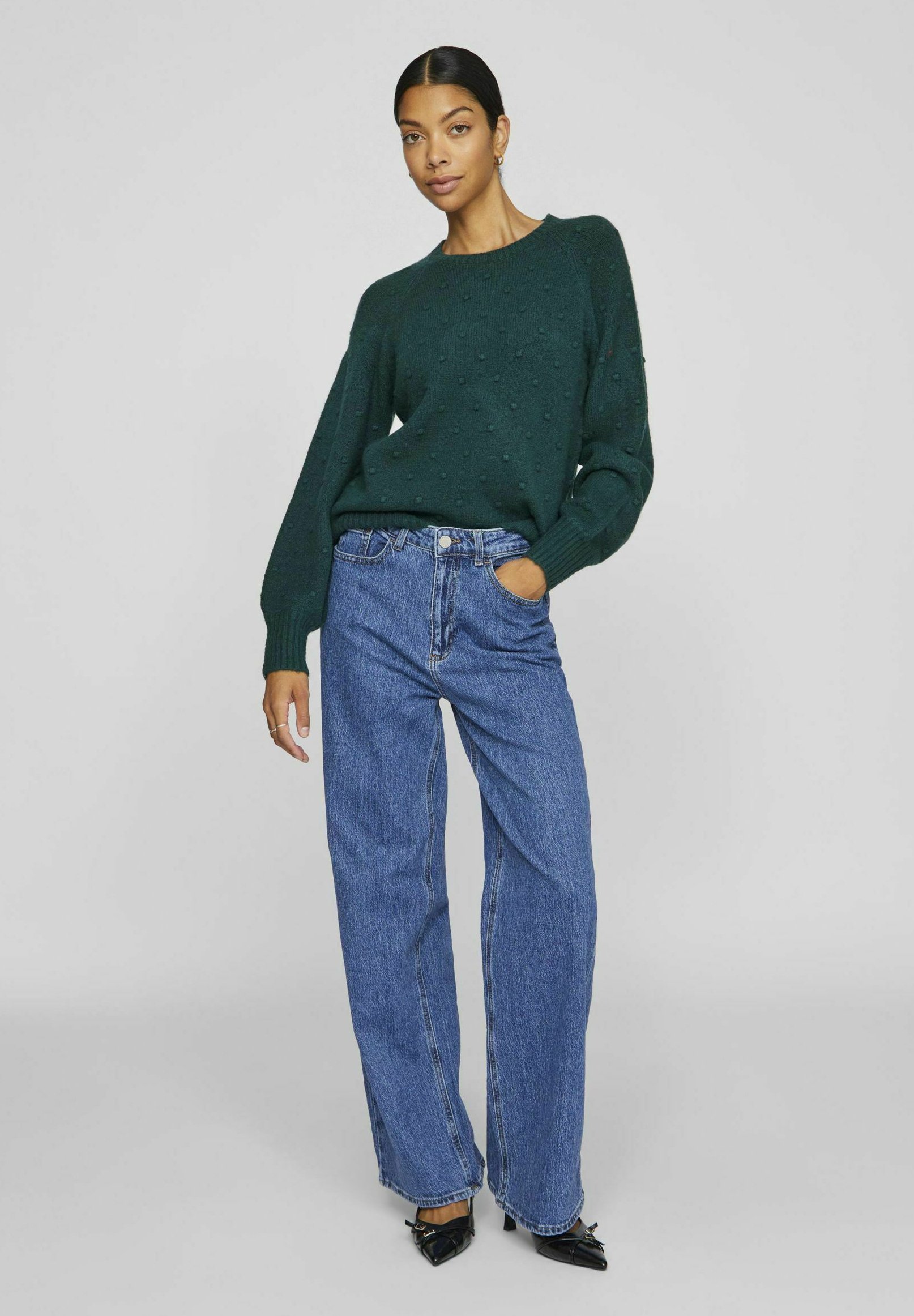 VILA VIFREYA JAF HW- NOSE - Relaxed Fit Jeans - Middelblauwe denim