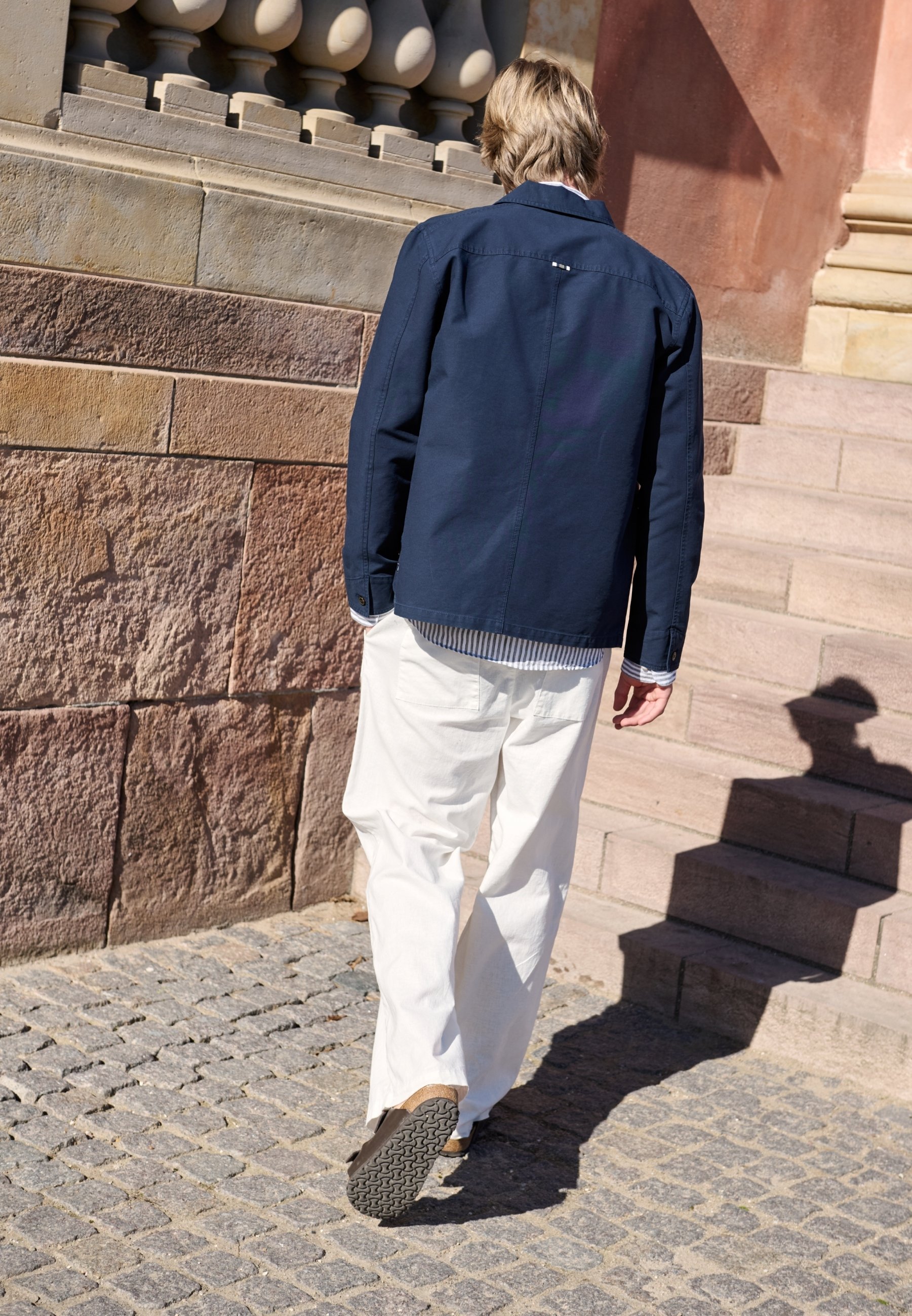 Matinique BARTON WIDE - Pantaloni - bianco screziato