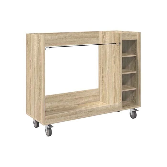 Armario para guardar material de golf - vidaXL - Roble Sonoma - 120x45x98 cm - Gran capacidad de almacenamiento - 4 ruedas