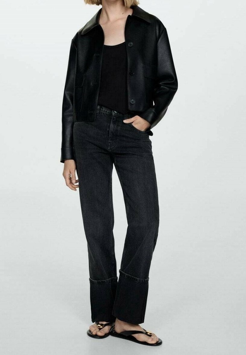 Jean droit Mango - denim noir