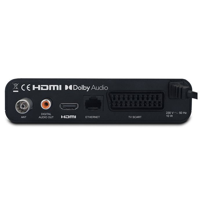 Decodificador de TV digital terrestre 4K Ultra HD METRONIC 441701 com porta USB - Canais de TV gratuitos - Controle remoto - Entradas SCART, HDMI e de antena