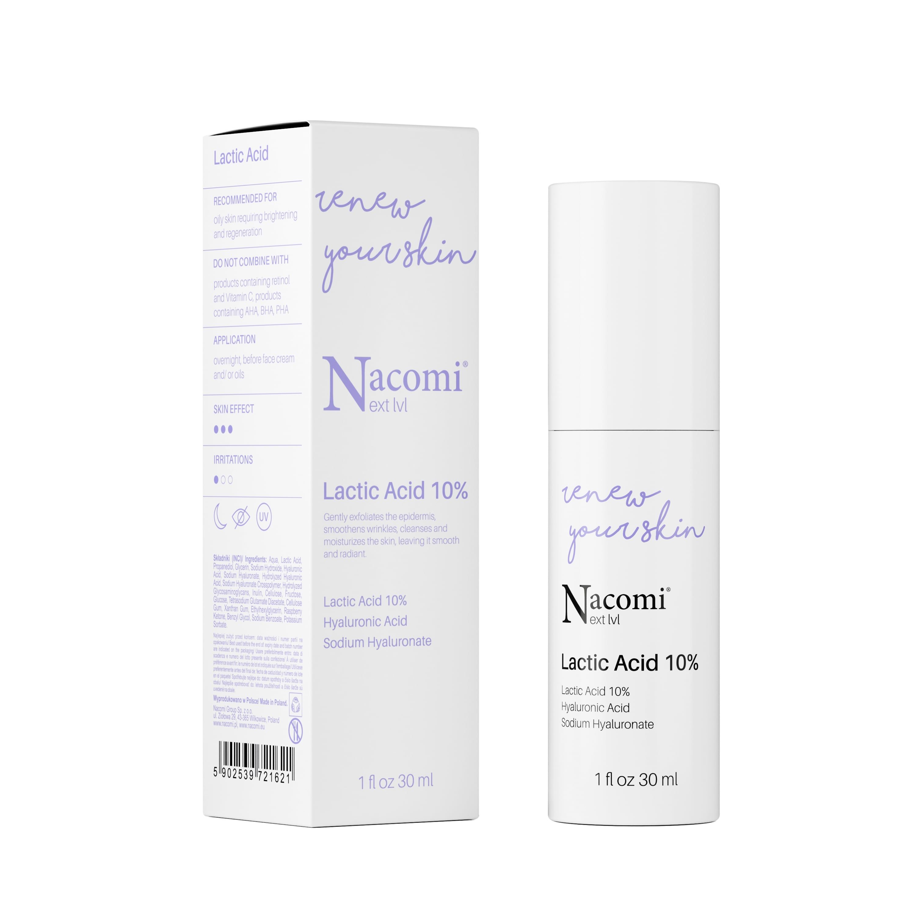 Atjaunojiet savu ādu sejas serums ar pienskābi 10% Serumi