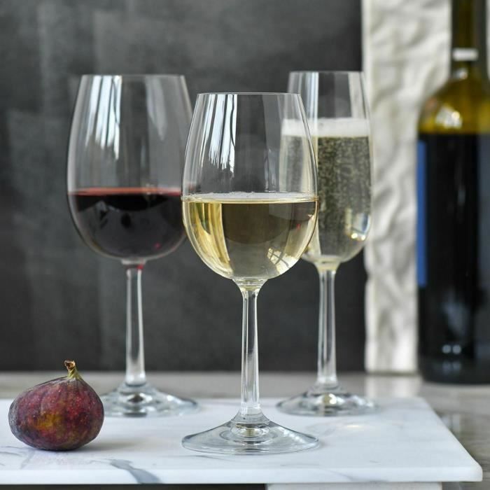 Krosno Petite Verre à Vin en Cristal - Lot de 6 Verres - 280 ml - Collection Pure - Lavable au Lave-Vaisselle