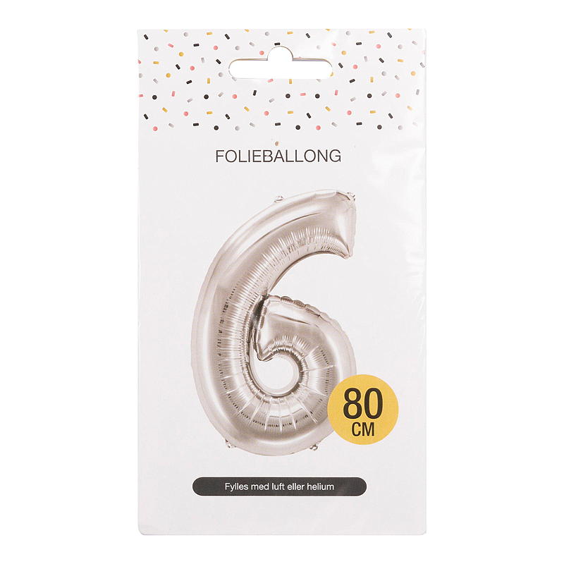 Giform Folieballon 80 cm Nummer 6