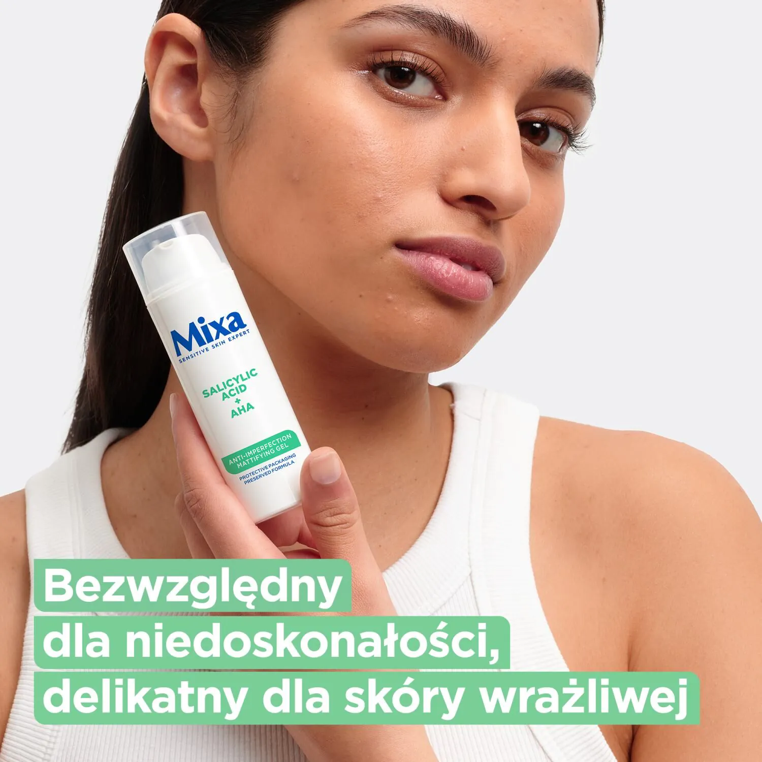 Mixa Żel matujący do twarzy przeciw niedoskonałościom Kwas Salicylowy + Kwasy AHA