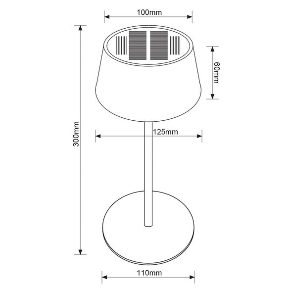 Lampă de masă LED Picco pentru exterior, cu baterie + energie solară, albă