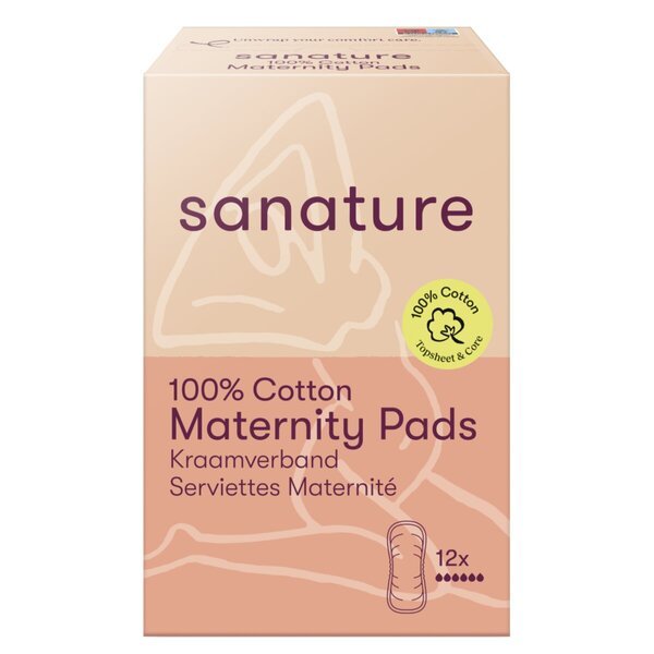 „Sanature“ 100 % medvilnės nėščiųjų įklotai<br>12 vnt.