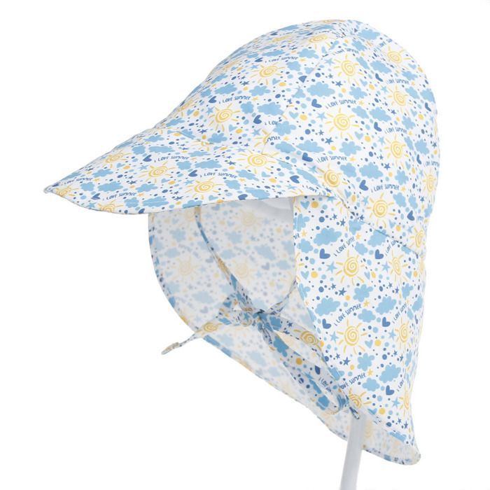 Gorra FUNMOON para niño - Protección solar - Para exteriores - Algodón - Azul