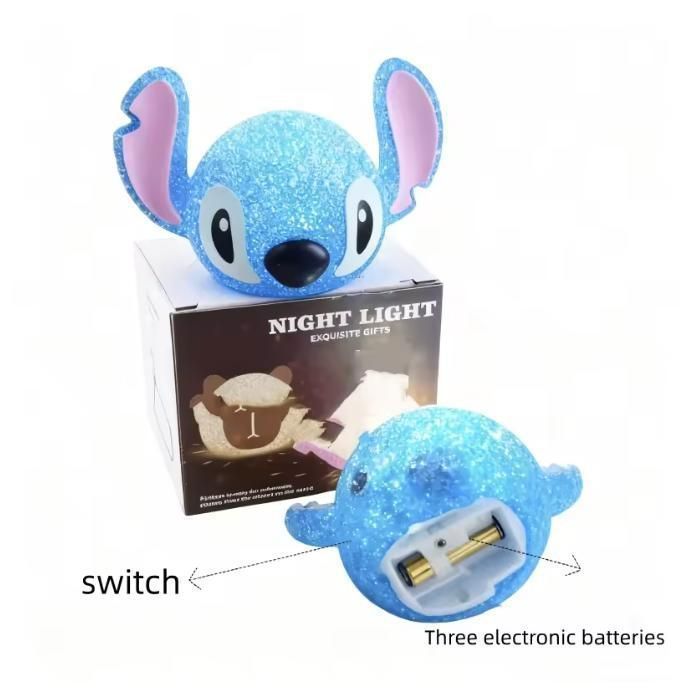 Lampe Stitch projection 3D Stitch pour enfants – Lampe de nuit LED effet étoiles, ambiance apaisante
