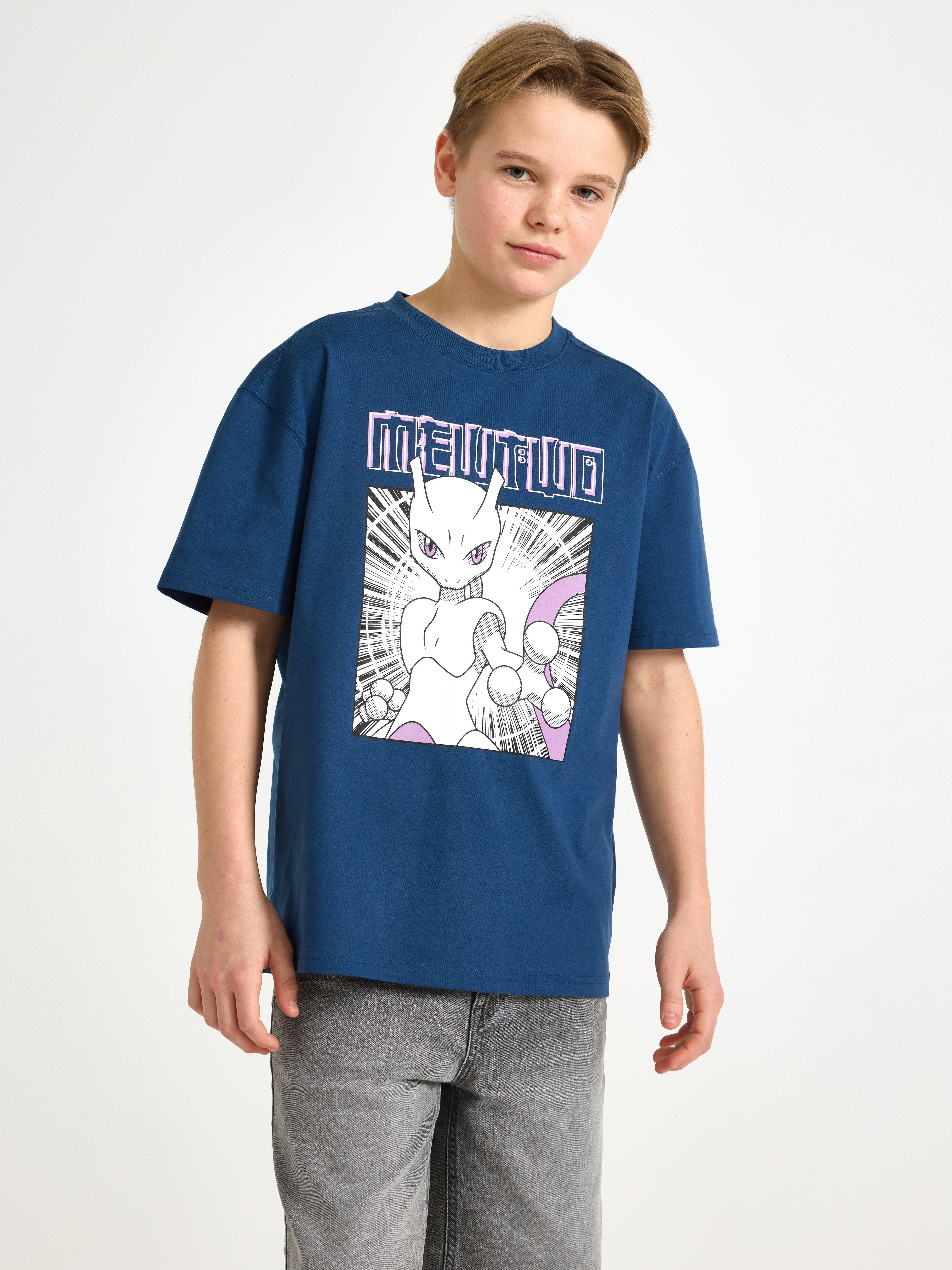 Camiseta Pokémon Azul Escuro Acinzentado
