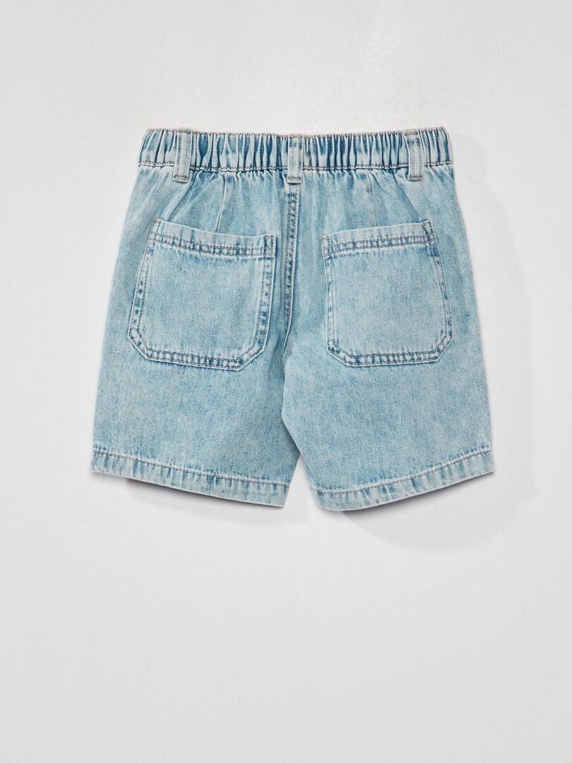 Bermudas vaqueras con cintura elástica - azul