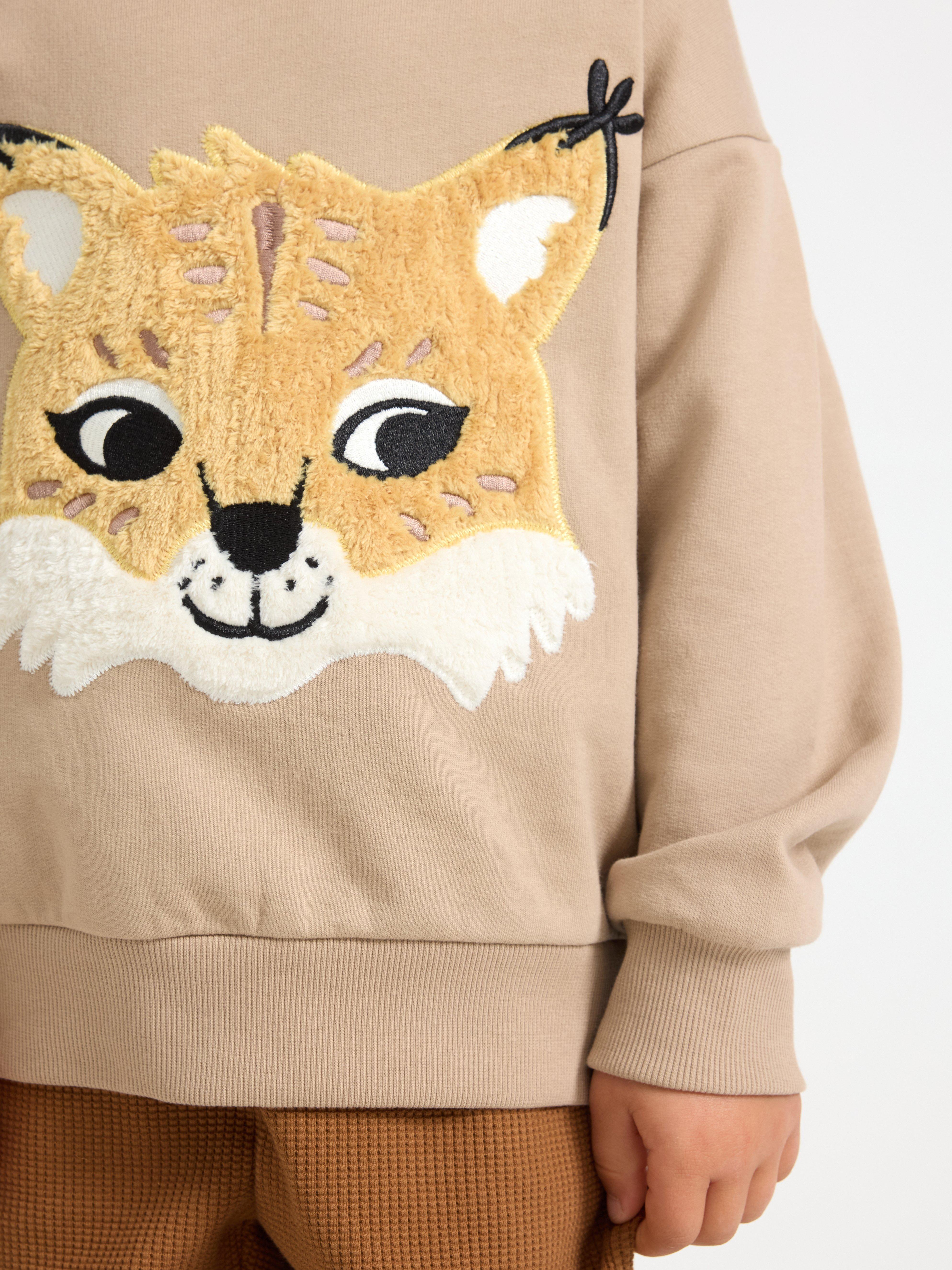 Genser med applikasjon Dusty Beige