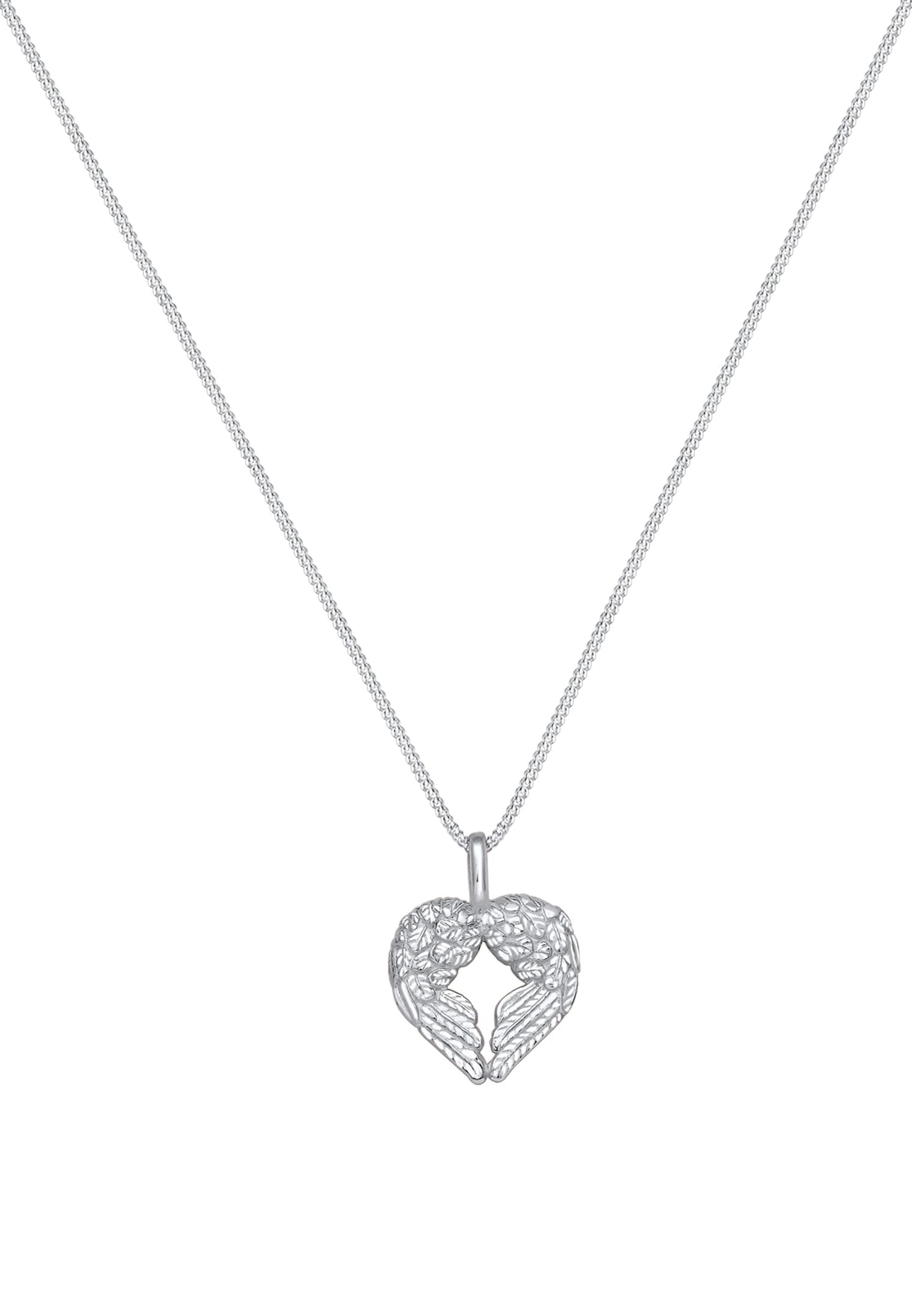 Elli Femmes ailes d'ange pendentif en forme de cœur en argent sterling 925
