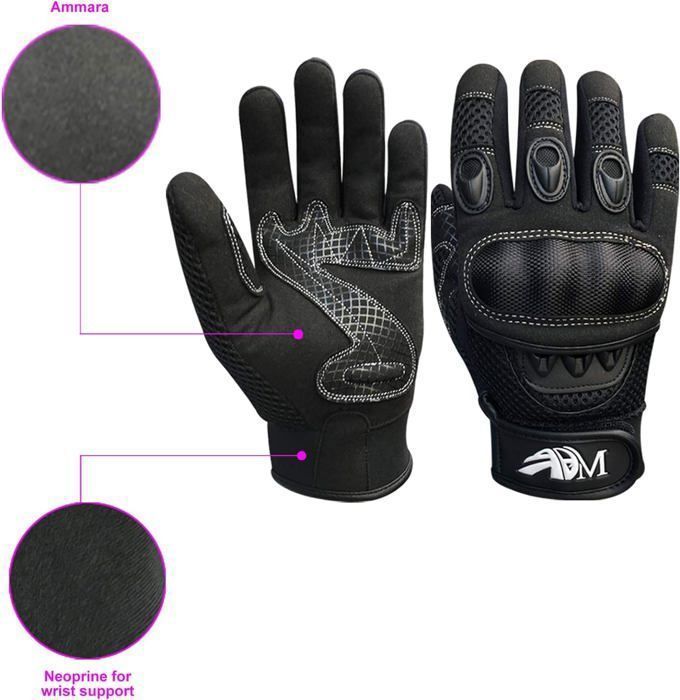 Guantes de moto ADM para hombre, homologados CE, para verano/entre estaciones, antideslizantes, transpirables, negros, tallas S, M, L, XL, XXL
