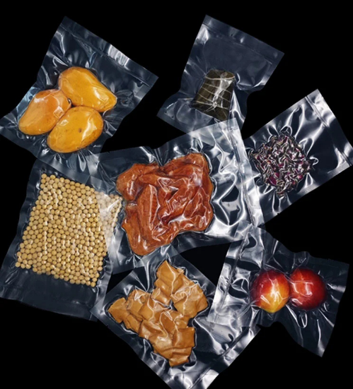 Bolsas de plástico Ny/pa+lldpe extragruesas para envasado al vacío de alimentos, mariscos, pescado, pollo, carne, frutas y alimentos congelados.