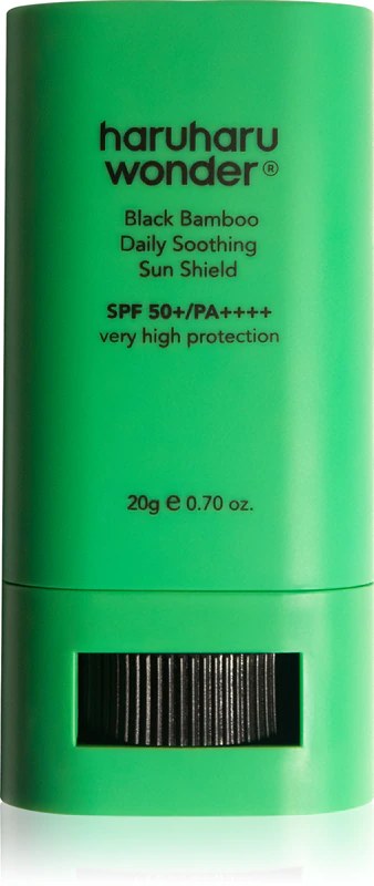 Protetor solar em bastão Haruharu Wonder Black Bamboo Daily Soothing Sun Shield.