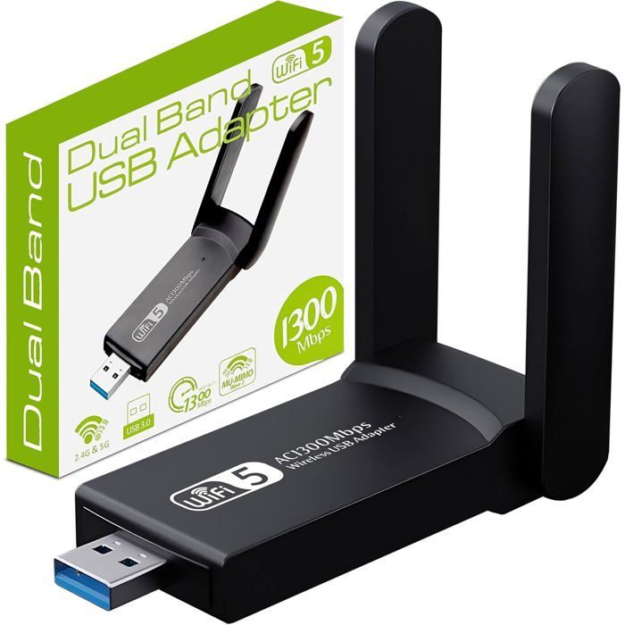Wifi Puissante Cle Ac867Mbps Adaptateur Usb 3.0 Double Bande Dongle Wifi Carte Pour Portable 2.4G 5Ghz Compatible Avec Windows 11 1
