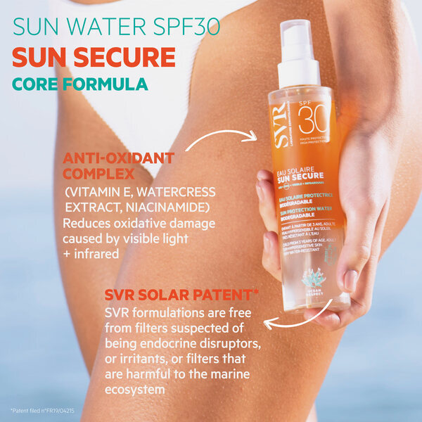 SVR SUN SECURE LSF 30 Gesichts- und Körperspray, Oleo-Wasser, 200 ml