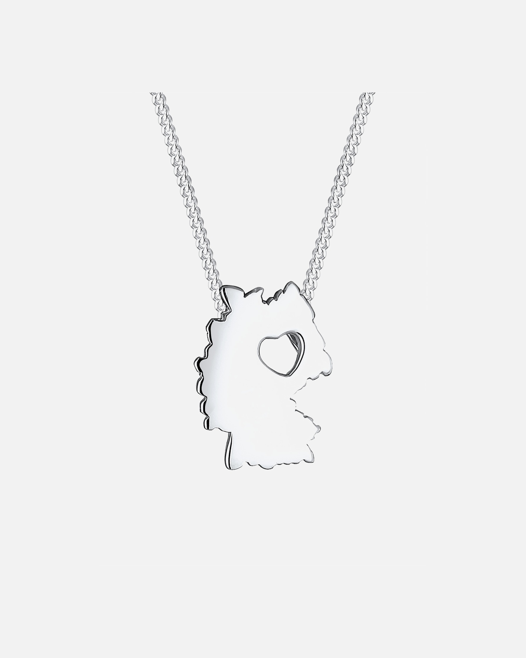 Elli Femme Pendentif Contour d'Allemagne Coeur Decoupé - (925/1000) Argent