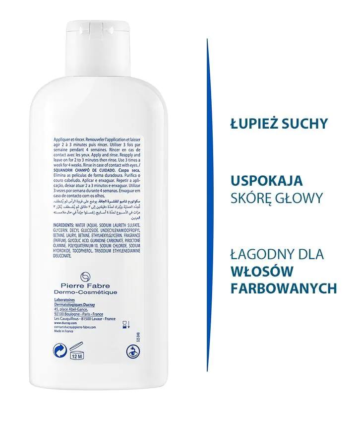 Ducray Squanorm Szampon przeciwłupieżowy do włosów suchych