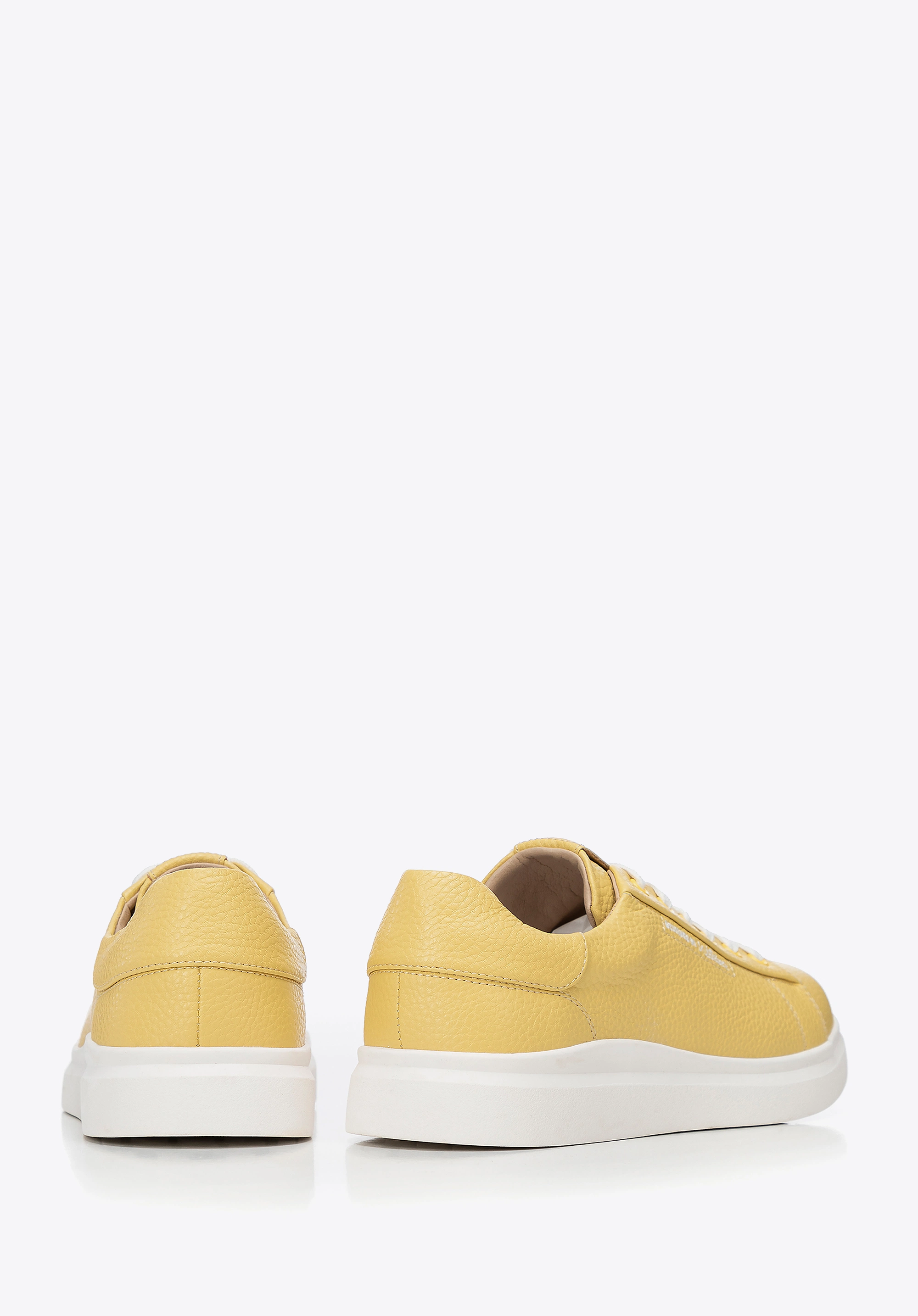 Damskie klasyczne sneakersy na platformie żółte